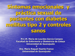 Síntomas emocionales y práctica sexual de pacientes con diabetes