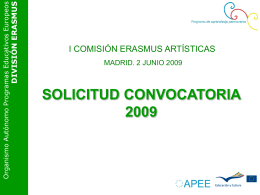 Presentación Participación Artísticas. Convocatoria 2009