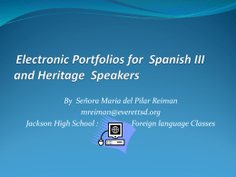 Electronic Portfolios for Spanish III Students