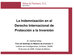 Herfried Wöss: La Indemnización en el Derecho Internacional de