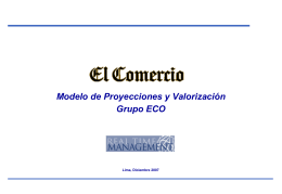 Modelo de Proyecciones y Valorización Grupo ECO