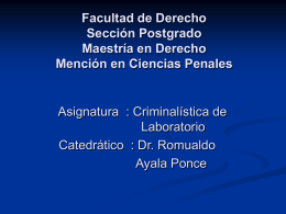 Facultad de Derecho y Ciencia Política Sección Postgrado Maestría