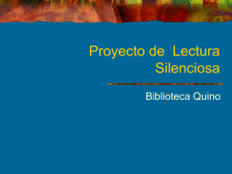 Proyecto de Lectura Silenciosa Alumno/a