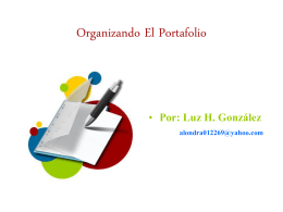 Organizando El Portafolio Por Luz H. González