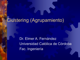 Clustering (Agrupamiento) - Universidad Católica de Córdoba