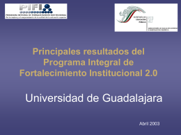 Presentación PIFI-UDG - Universidad de Guadalajara