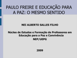 Educação para a paz segundo Paulo Freire