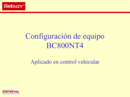 Configuración de equipo BC800NT4