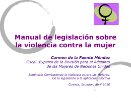 Manual de legislación sobre la violencia contra la mujer