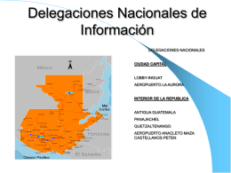 DELEGACIONES NACIONALES DE TURISMO EN GUATEMALA