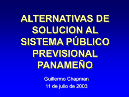 alternativas de solucion al sistema público previsional panameño