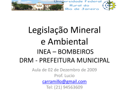 Legislação Mineral e Ambiental DNPM – INEA