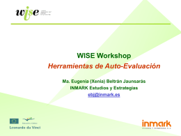 WISE Workshop Herramientas de Auto-Evaluación Ma