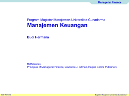 Managerial Finance - Budi Hermana
