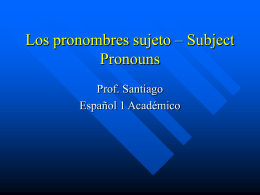 subject pronouns in Spanish.