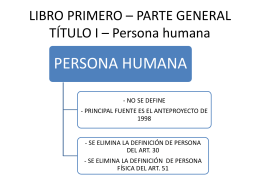 LIBRO PRIMERO – PARTE GENERAL TÍTULO I – Persona humana
