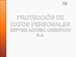 Datos Personales - Acceso Crediticio Edpyme