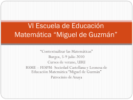 V Escuela de Educación Matemática “Miguel de Guzmán”