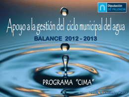 Balance ciclo del agua - Diputación de Palencia