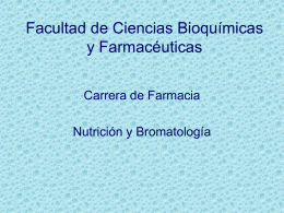 AGUA EN LOS ALIMENTOS - Facultad de Ciencias Bioquímicas y