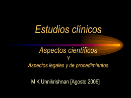 Clinical Trials. Scientific Aspects AND Legal & Procedural Aspects in