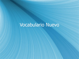 Vocabulario Nuevo