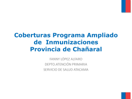 coberturas vacunas 2012 provincia de Chañaral