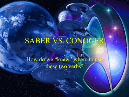 SABER VS. CONOCER - claybaughspanish