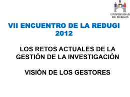 Diapositiva 1 - VII ENCUENTRO DE LAS RedUGI