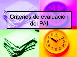 Criterios de evaluación del PAI