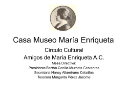 Propuesta tercer milenio - Casa Museo María Enriqueta