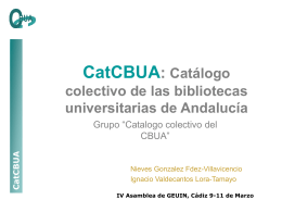 CatCBUA: Catálogo colectivo de las bibliotecas universitarias de