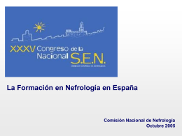 La Formación en Nefrología en España Encuesta a los residentes