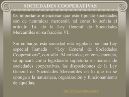 Sociedades cooperativas.