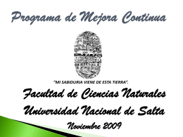 Presentación Universidad Nacional de Salta 2