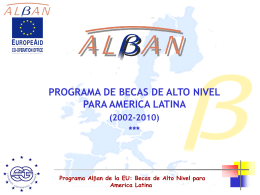 Programa Alban de la EU: Becas de Alto Nivel para America Latina