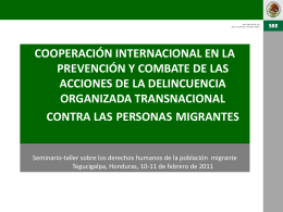 Cooperación internacional en la prevención y combate de las