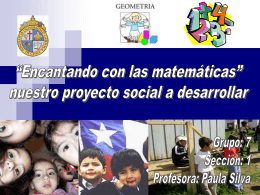 “Encantando a las matemáticas” nuestro proyecto social a construir