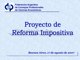 Reforma Tributaria - Propuesta FACPCE