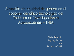 INIA - CONICYT > Programa Género > Mujer y Ciencia en Chile