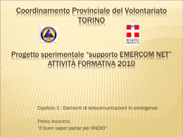 elementi di TLC in emergenza - Coordinamento Provinciale di Torino