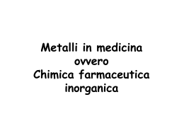 Metalli in medicina ovvero Chimica farmaceutica