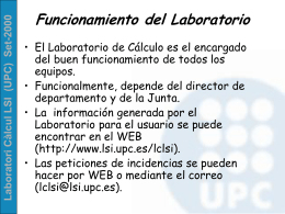 Laboratori Càlcul LSI (UPC) Set-2000