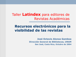 Taller Latindex para editores de Revistas Académicas