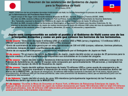 Resumen de las asistencias del Gobierno de Japón para Haití