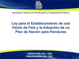 Plan de Nación - Agenda Forestal Hondureña