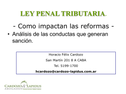 SPAISS 2012-06-27 Nueva ley penal tributaria Horacio F Cardozo