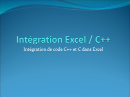 Intégration C++/Excel