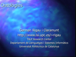 Ontologies - Departament de Llenguatges i Sistemes Informàtics
