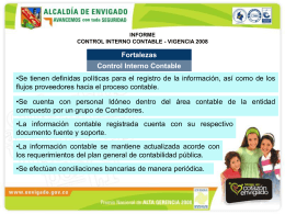Presentación Informe de Control Interno Contable 2008.